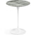 Saarinen Side Table - 16" Round side/end table Knoll White Grey marble, Shiny finish 