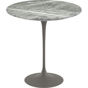 Saarinen Side Table - 20” Round side/end table Knoll Grey Grey marble, Shiny finish 