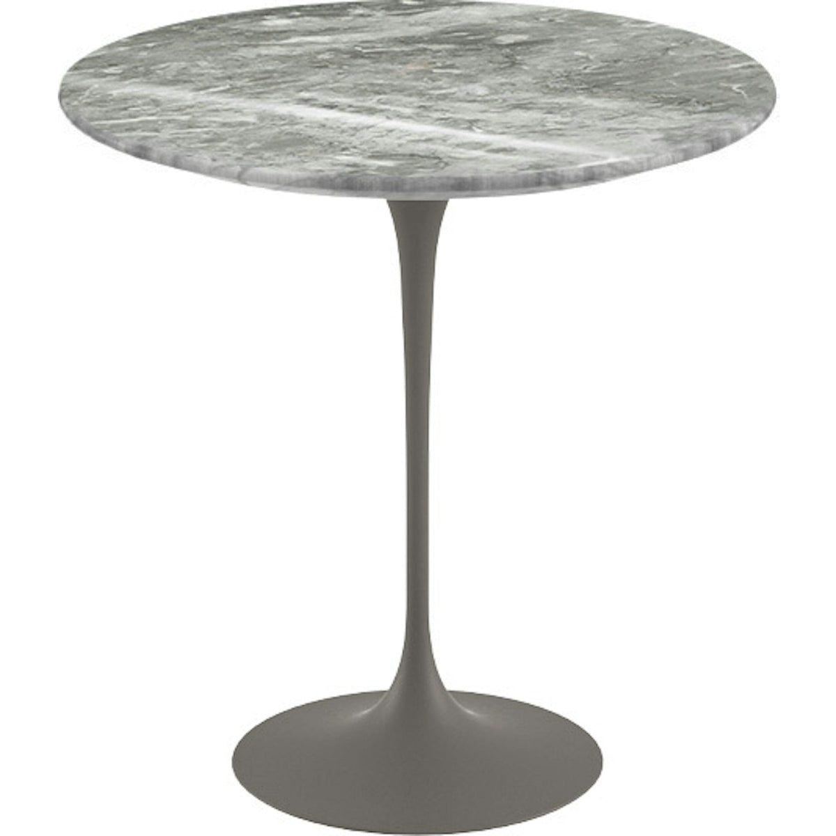 Saarinen Side Table - 20” Round side/end table Knoll Grey Grey marble, Shiny finish 