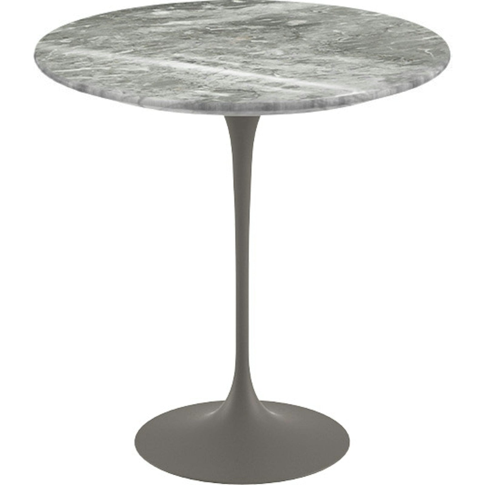 Saarinen Side Table - 20” Round side/end table Knoll Grey Grey marble, Shiny finish 