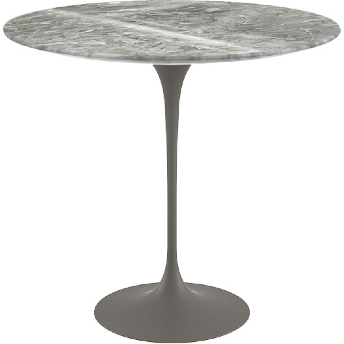 Saarinen Side Table - 22” Oval side/end table Knoll Grey Grey marble, Shiny finish 