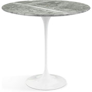 Saarinen Side Table - 22” Oval side/end table Knoll White Grey marble, Shiny finish 