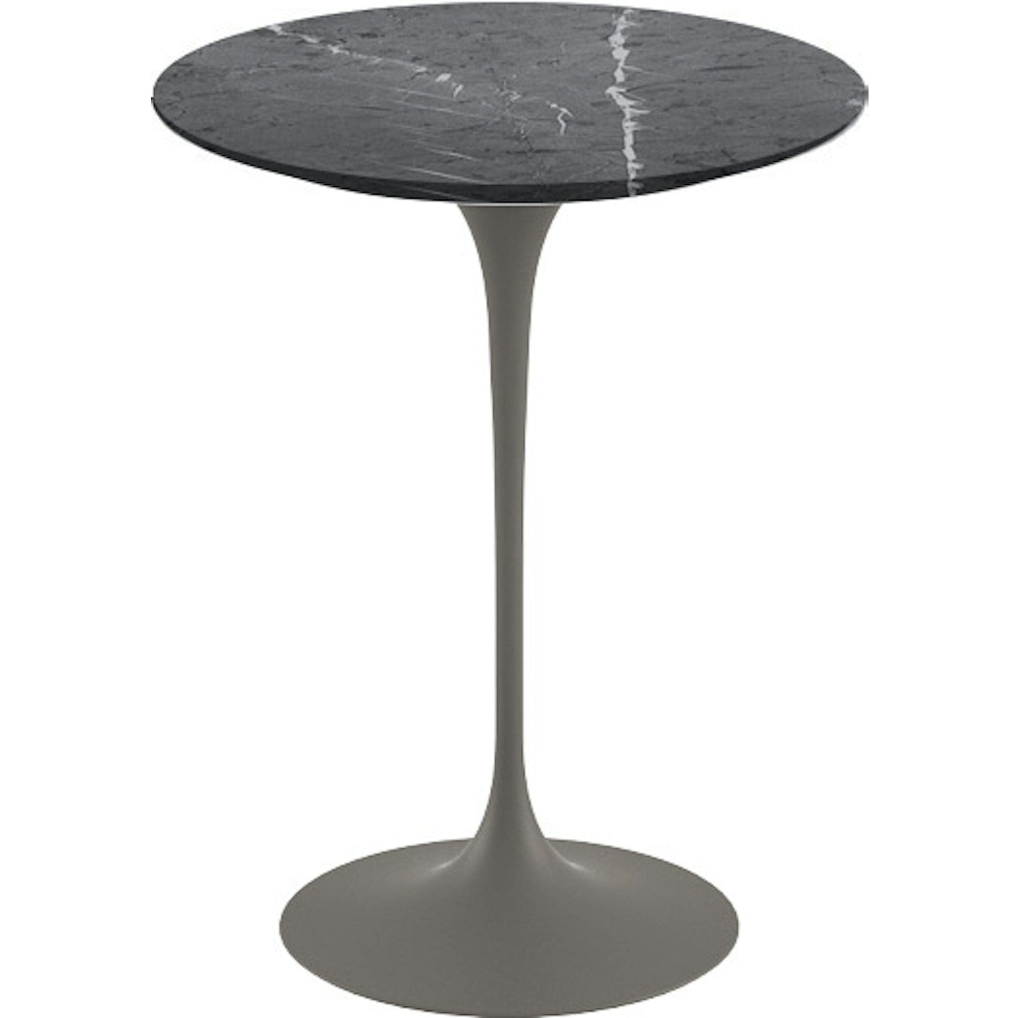 Saarinen Side Table - 16" Round side/end table Knoll Grey Grigio Marquina marble, Satin finish 