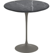 Saarinen Side Table - 20” Round side/end table Knoll Grey Grigio Marquina marble, Satin finish 