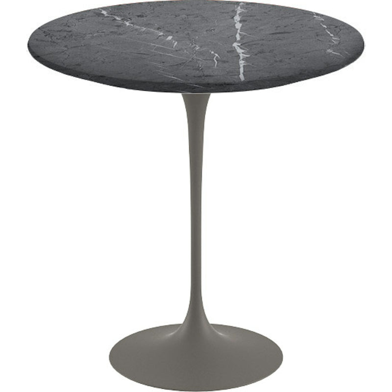 Saarinen Side Table - 20” Round side/end table Knoll Grey Grigio Marquina marble, Satin finish 