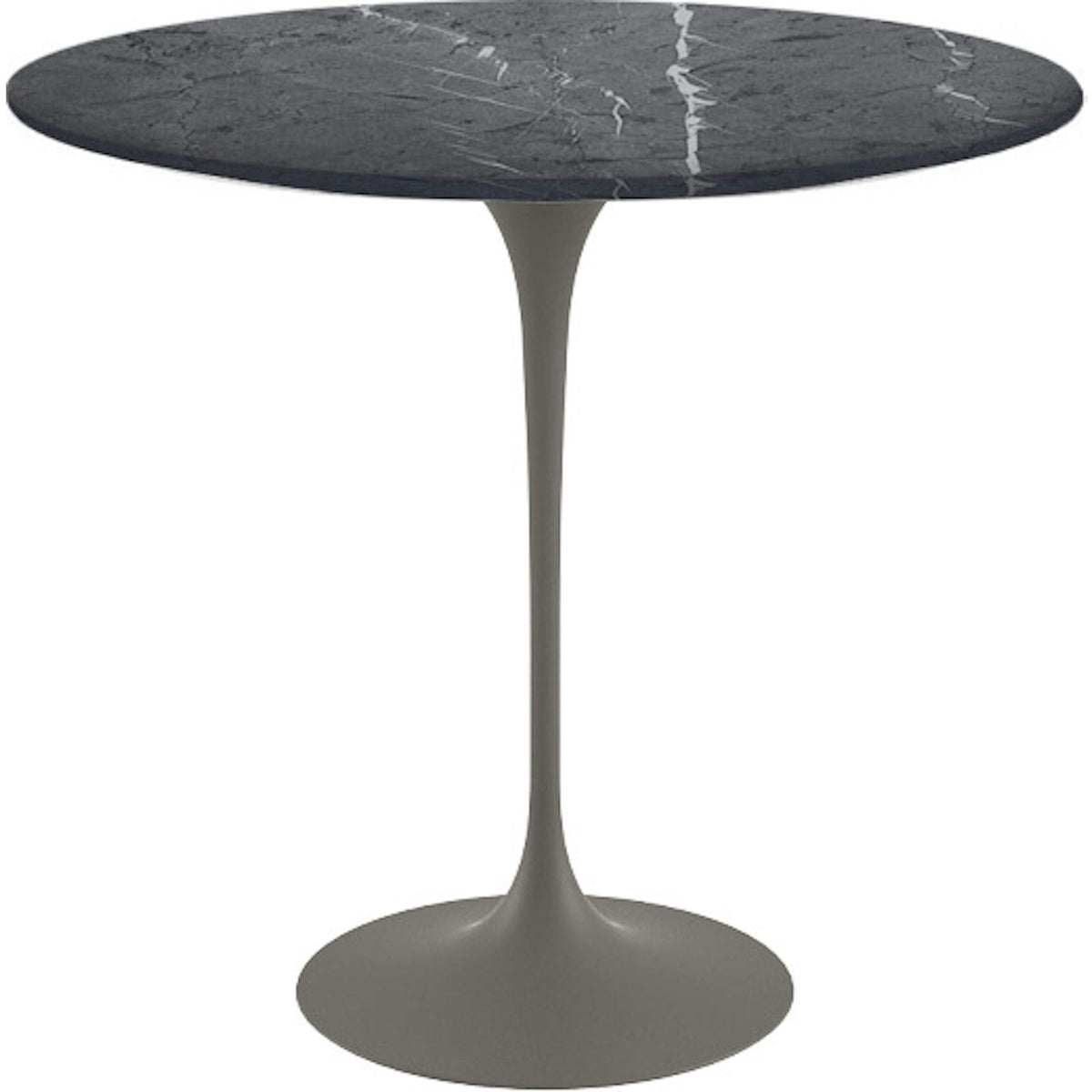 Saarinen Side Table - 22” Oval side/end table Knoll Grey Grigio Marquina marble, Satin finish 