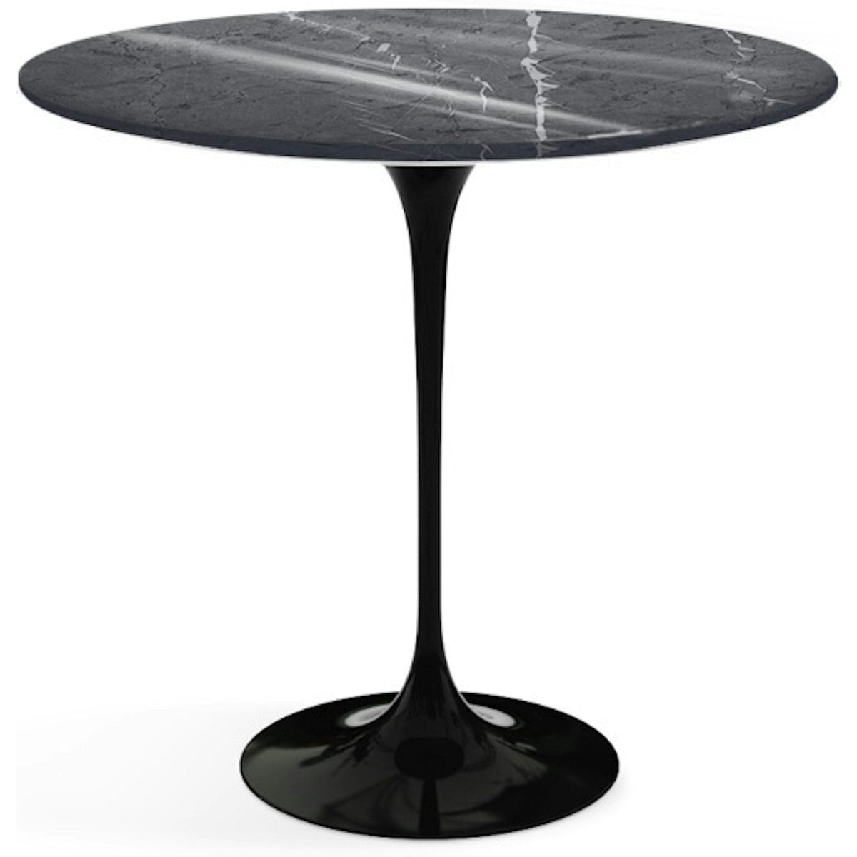 Saarinen Side Table - 22” Oval side/end table Knoll Black Grigio Marquina marble, Shiny finish 