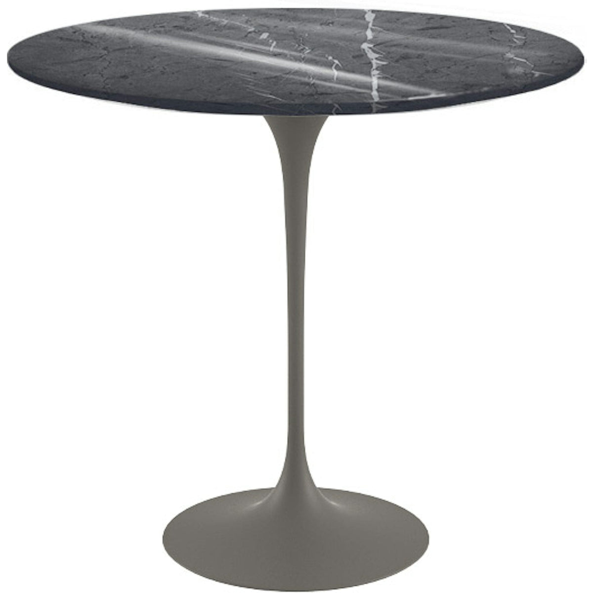 Saarinen Side Table - 22” Oval side/end table Knoll Grey Grigio Marquina marble, Shiny finish 