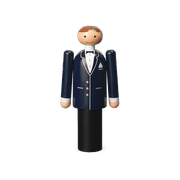 Kay Bojesen Groom, Blue/Black/White (Mini)