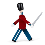 Kay Bojesen Guardsman with Sword, Red/Blue/White, view 3