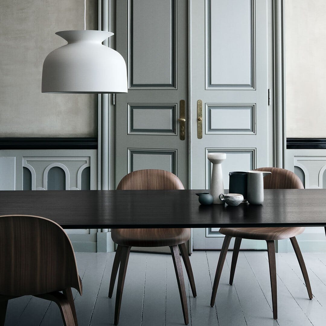 3D Dining Chair - Wood Base Dining Chair Gubi 