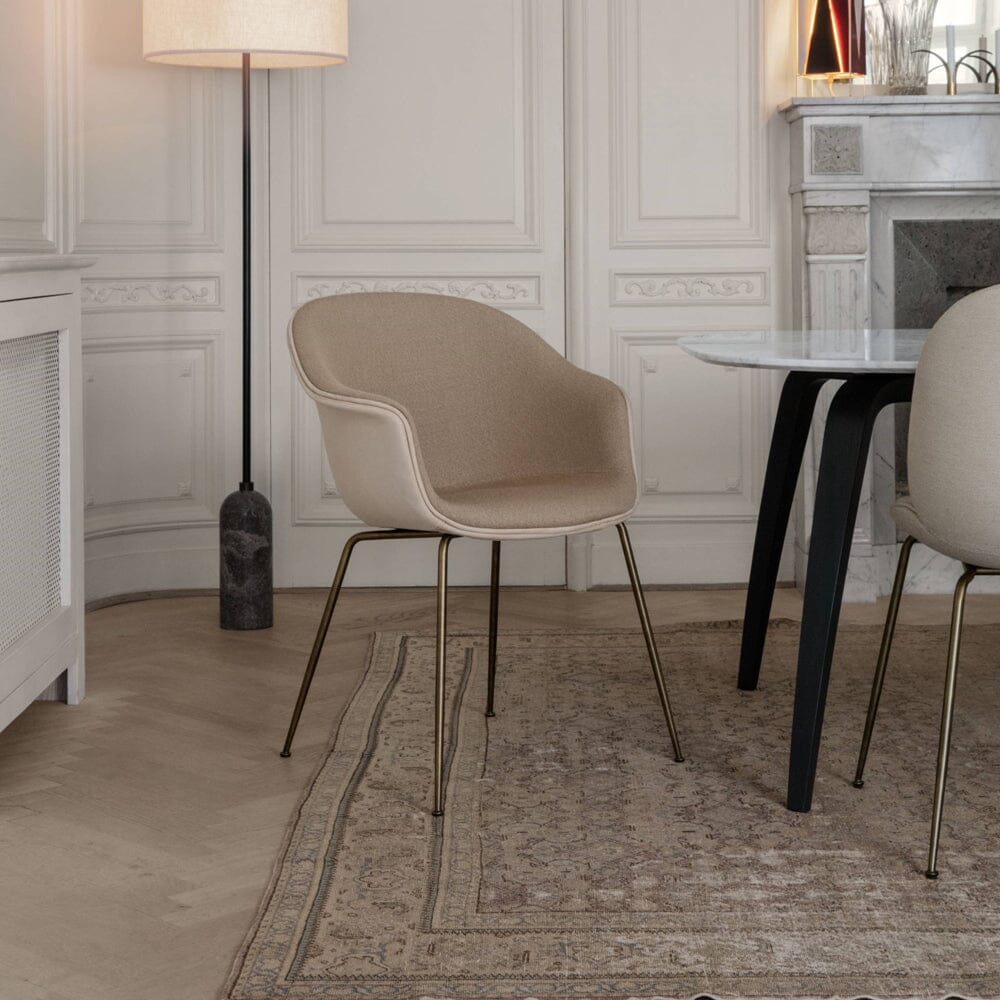 Bat Dining Chair Fully Upholstered With Conic Base Chairs Gubi 