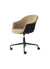 Bat Meeting Chair 4 legs Base with Castors - Front Upholstered