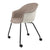 Bat Meeting Chair 4 legs Base with Castors - Front Upholstered