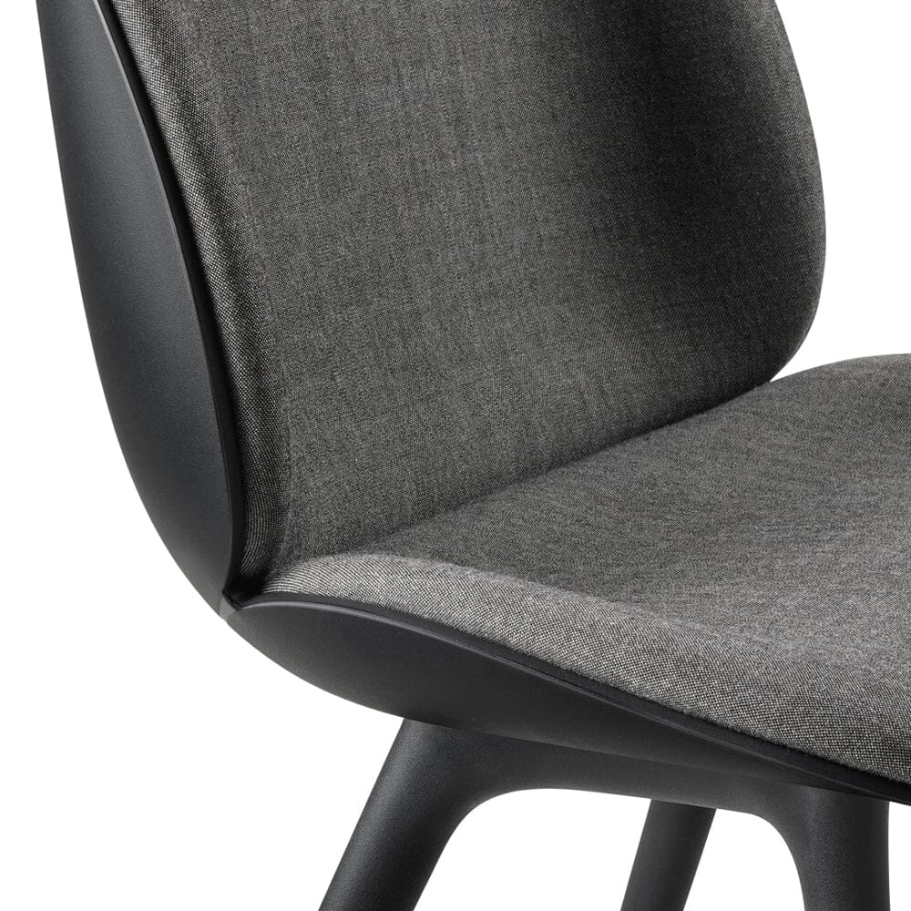 Beetle Black Plastic Base Dining Chair - Front Upholstered Chairs Gubi 