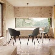 Beetle Black Plastic Base Dining Chair - Front Upholstered Chairs Gubi 