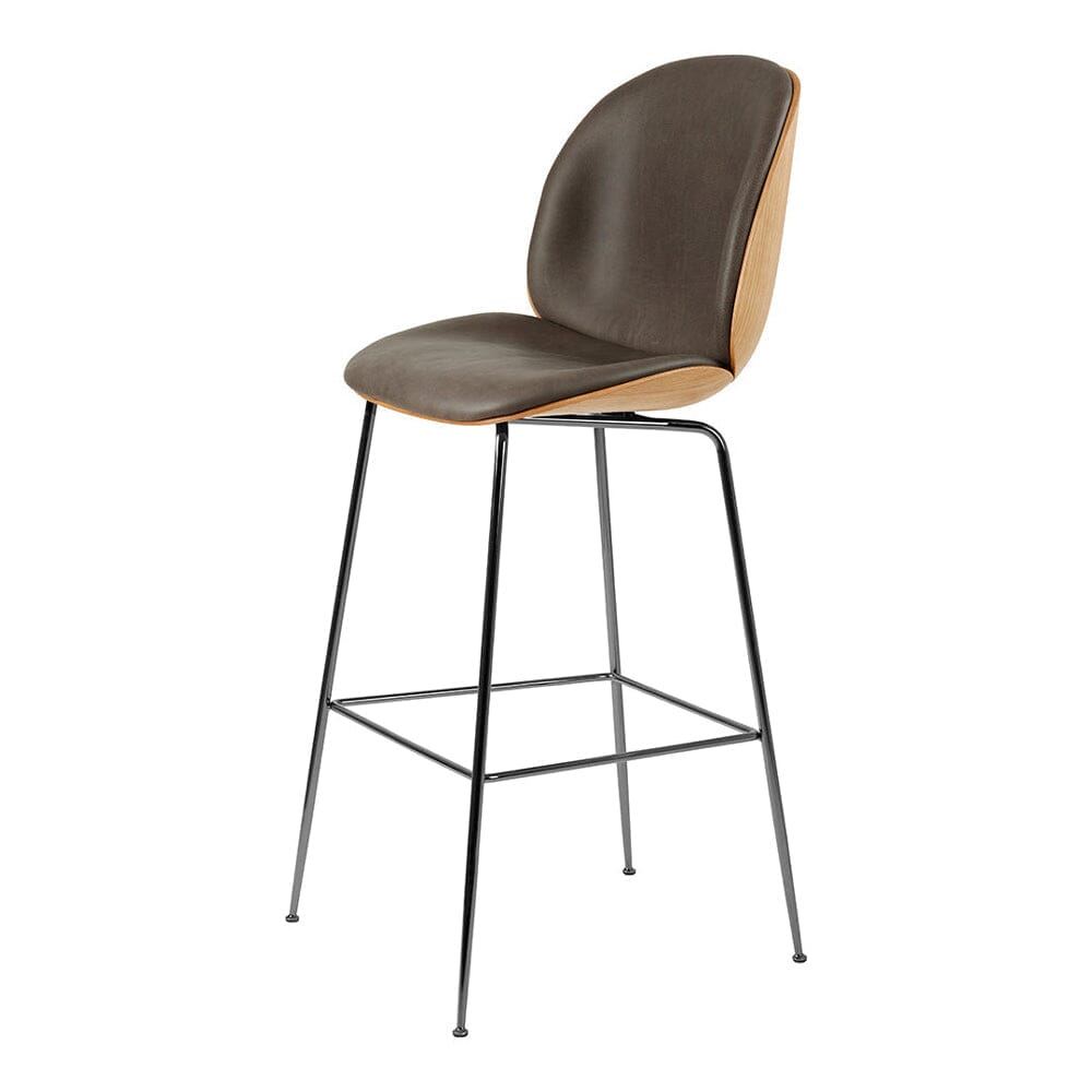 Beetle Counter/Bar Chair - Veneer Shell - Front Upholstered Chairs Gubi 