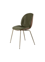 Beetle Dining Chair with Stackable Base - Veneer Shell + Front Upholstered Chairs Gubi 