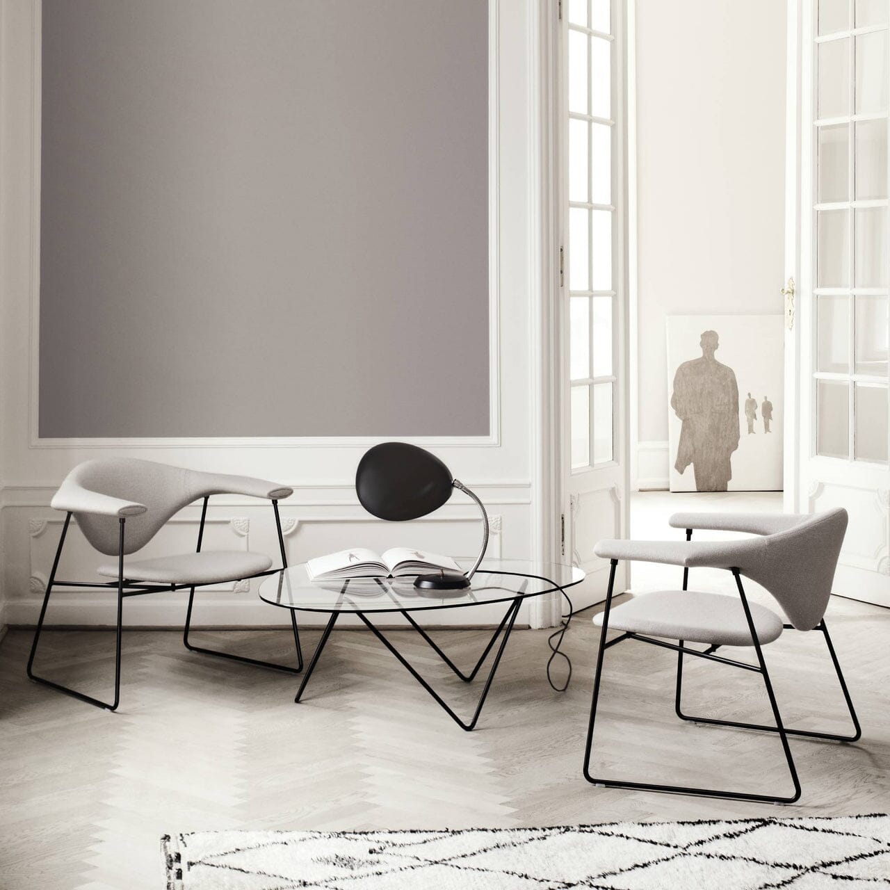 Masculo Lounge Chair - Sledge Base lounge chair Gubi 