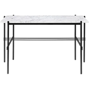 TS Desk Desk's Gubi White Carrara Marble Black base Large (120 x 60 cm)