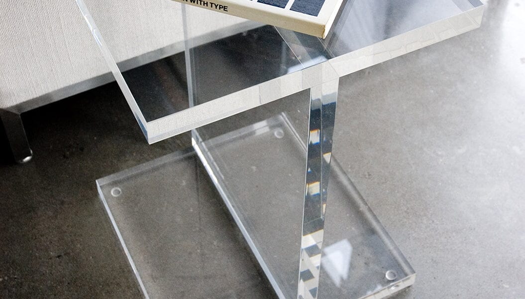 Acrylic I-Beam Table side/end table Gus Modern 