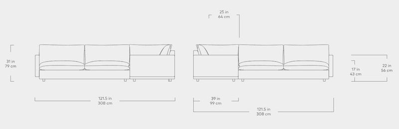 Sola Bi-Sectional Sofa Gus Modern 