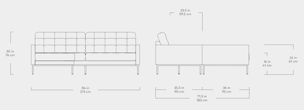 Towne Bi-Sectional Sofa Gus Modern 