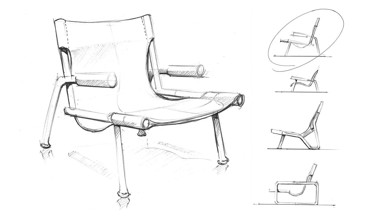 Wyatt Sling Chair lounge chair Gus Modern 