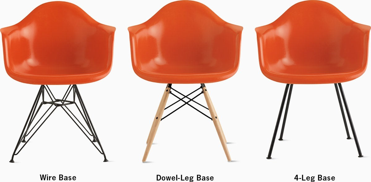 Eames  Molded Plastic Arm Chair with 4 legged Base