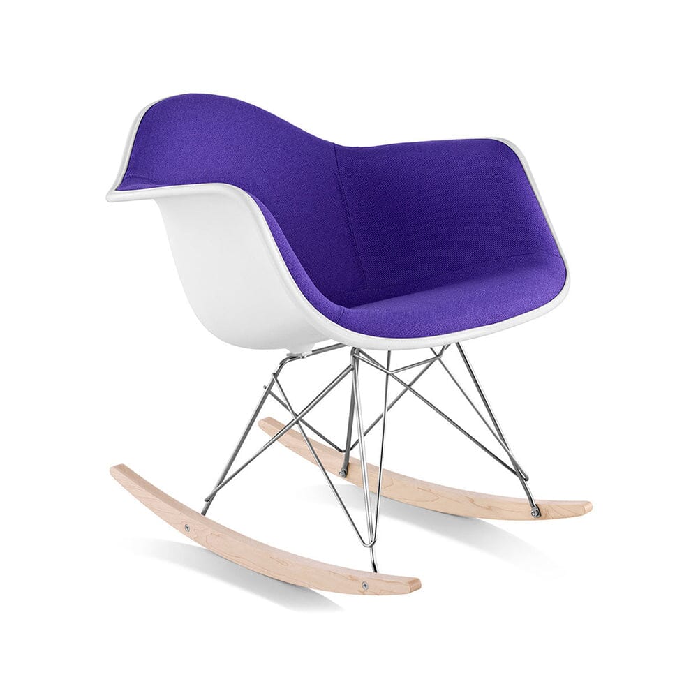 Eames Molded Plastic Armchair Rocker Base Upholstered - CA Modern Home