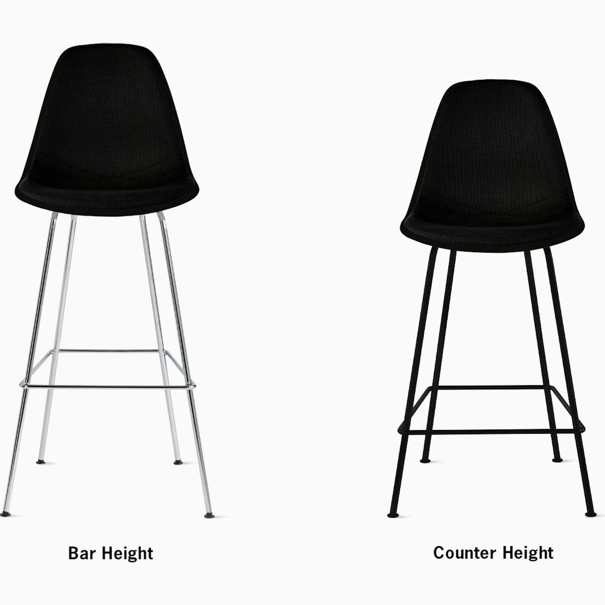 Eames Molded Plastic Upholstered Counter Stool Stools herman miller 