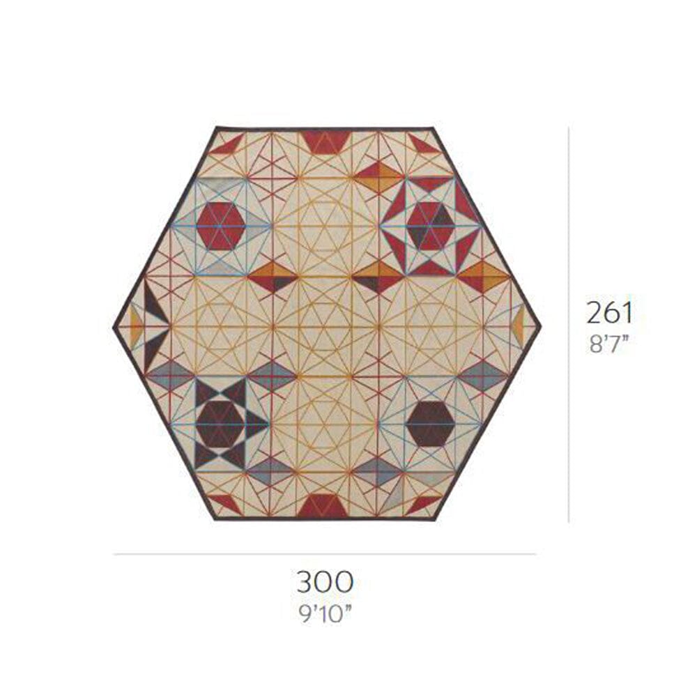 Hexa Orange Rug Rug Gan 