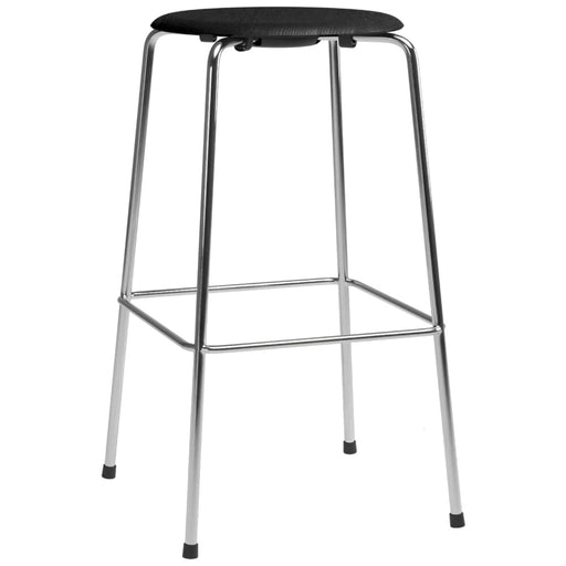 High Dot Bar Stool - 4 Legs Stools Fritz Hansen Walnut veener & Chromed base 