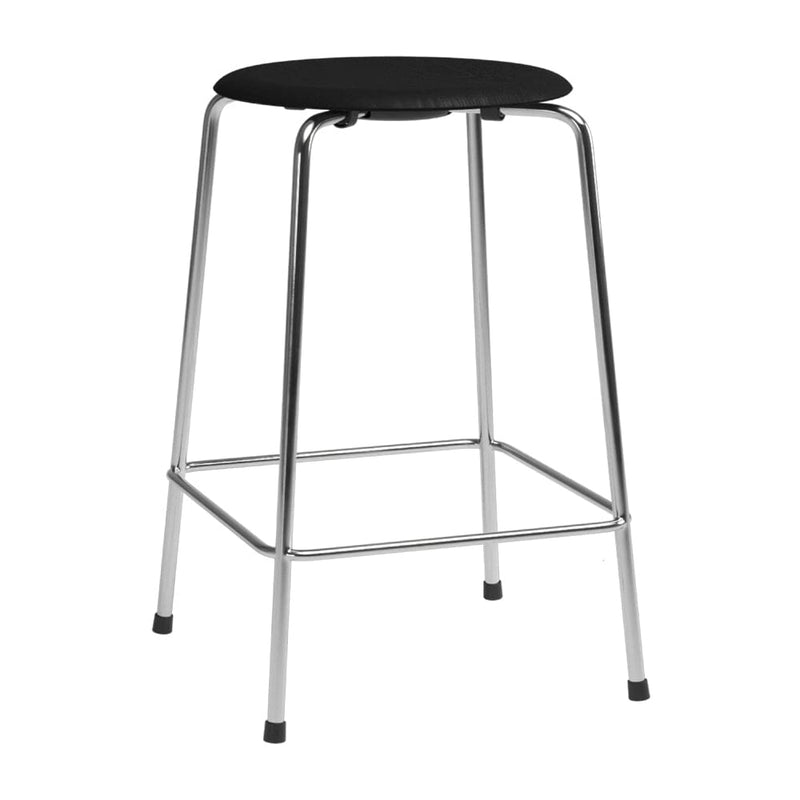 High Dot Counter Stool - 4 Legs Stools Fritz Hansen Black coloured ash & Chromed base 