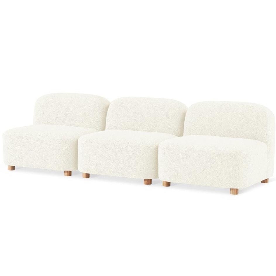 Circuit Modular 3 Piece Armless Sofa Sofa Gus Modern Himalaya Cloud 