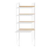 Hitch Bookcase and Desk storage BluDot White / White Oak 