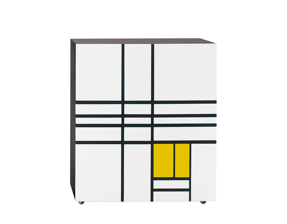 Homage To Mondrian Cabinet Cabinet Cappellini Homage 1 - cabinet - white/yellow front (PC_19) 