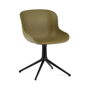 Hyg 4 Legs Swivel Chair Office Chair Normann Copenhagen Black Aluminum Olive 