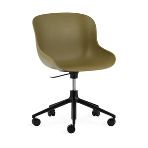 Hyg Chair Swivel 5W Gaslift Office Chair Normann Copenhagen Black Aluminum Olive 