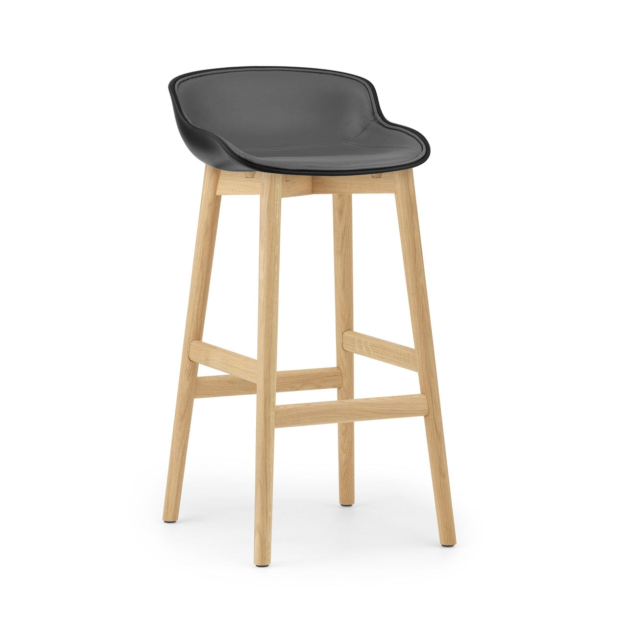 Hyg Wood Base Barstool Front Upholstered Stools Normann Copenhagen 