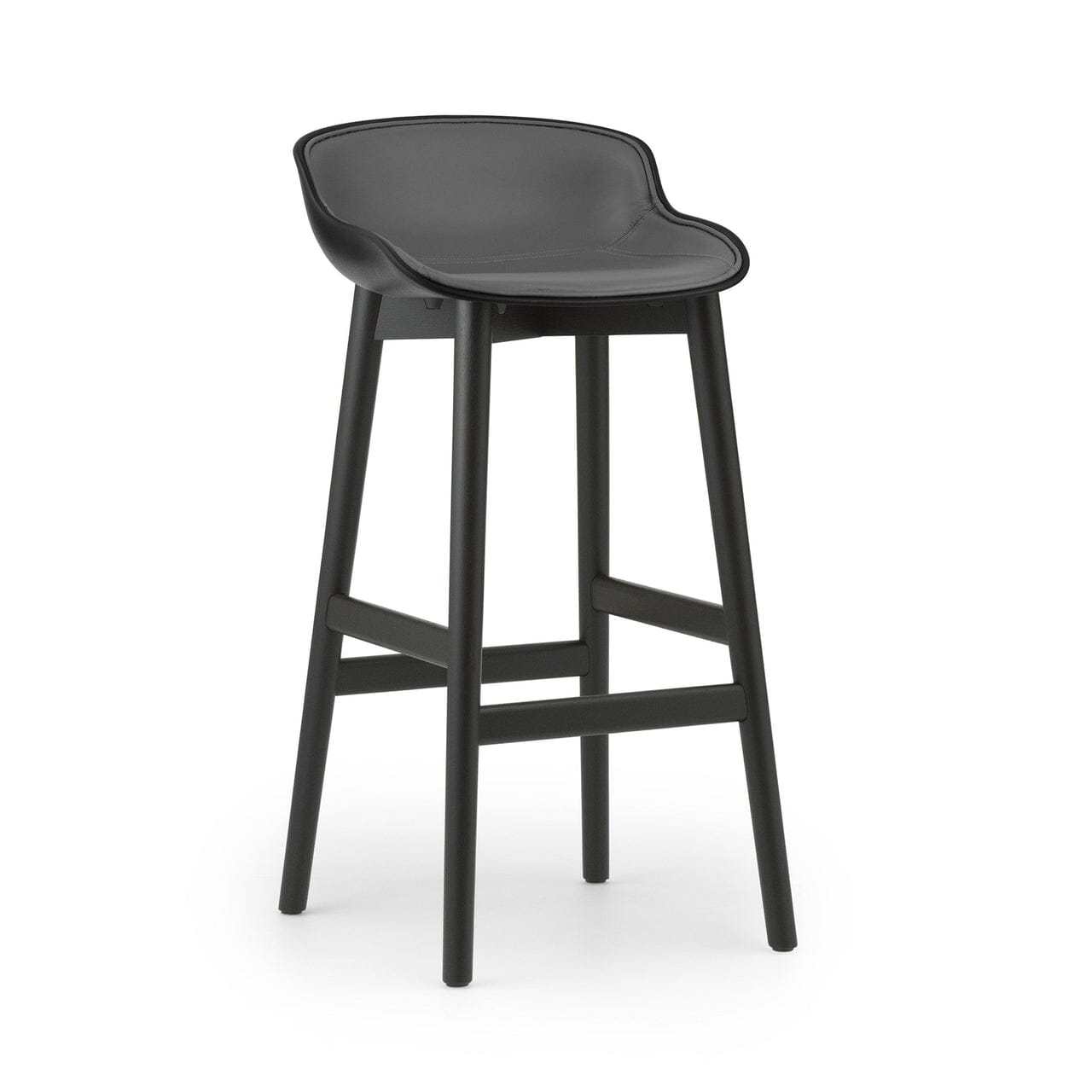 Hyg Wood Base Barstool Front Upholstered Stools Normann Copenhagen 