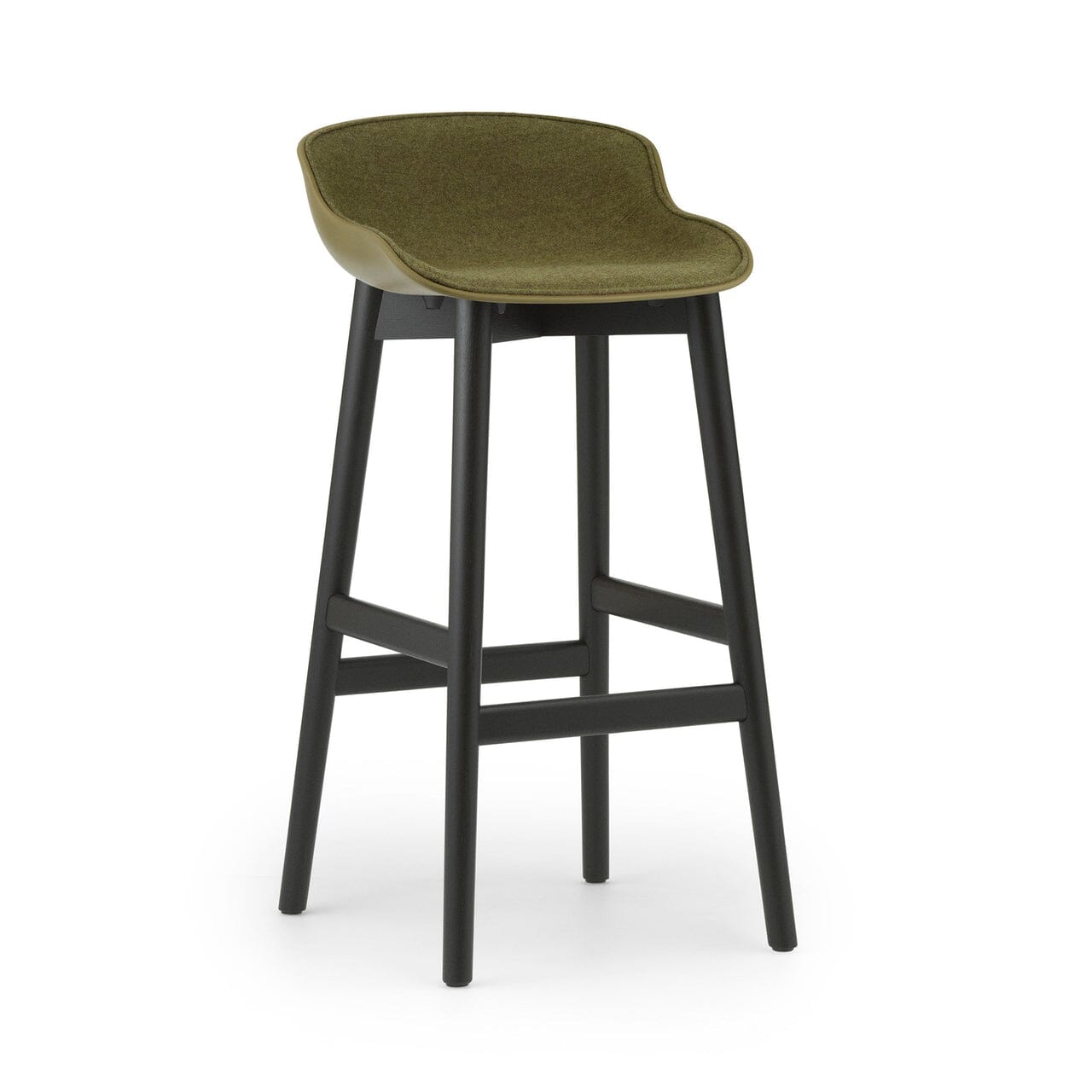 Hyg Wood Base Barstool Front Upholstered Stools Normann Copenhagen 