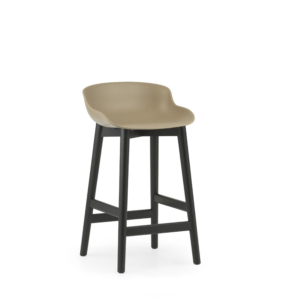 Hyg Wood Base Barstool Stools Normann Copenhagen 25.6 inch High Black Oak Sand