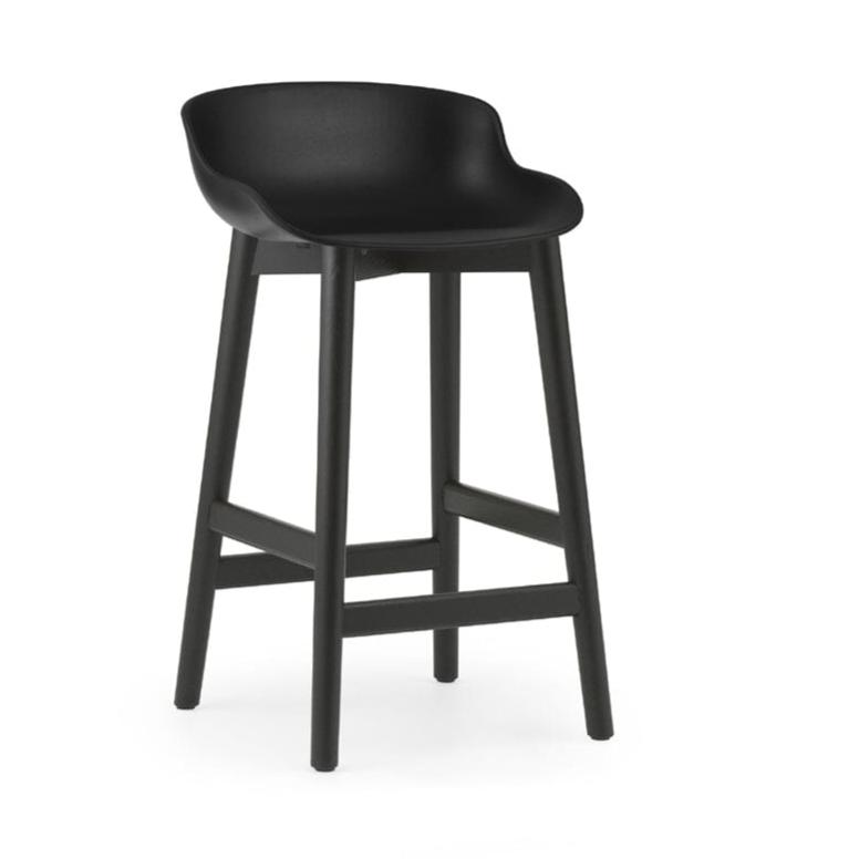 Hyg Wood Base Barstool Stools Normann Copenhagen 25.6 inch High Black Oak Black