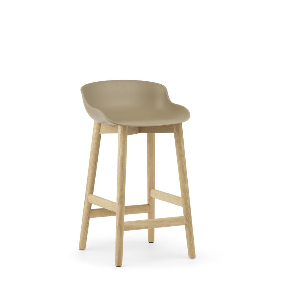 Hyg Wood Base Barstool Stools Normann Copenhagen 25.6 inch High Oak Sand