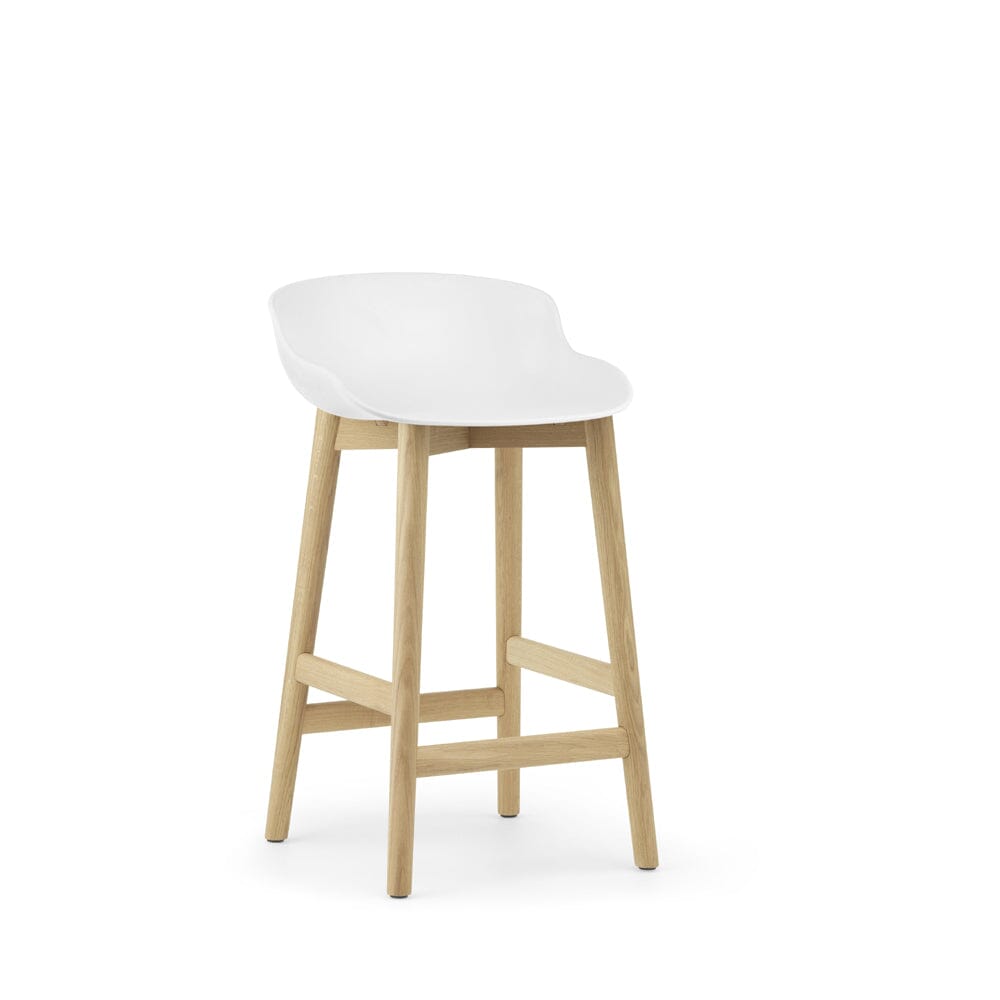 Hyg Wood Base Barstool Stools Normann Copenhagen 25.6 inch High Oak White