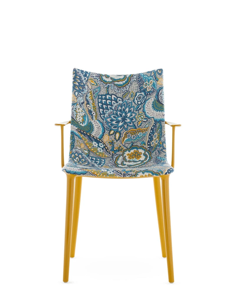 H.H.H. Chair Upholstered Armchair Kartell Patricia fabric - ink-ochre / mustard 