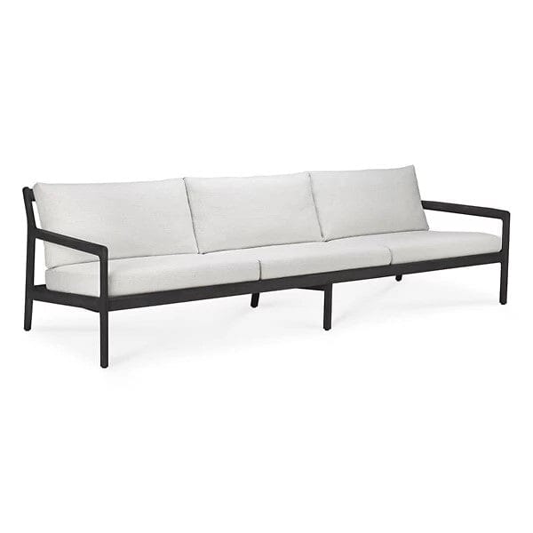 Jack Outdoor Sofa Sofa Ethnicraft 3 seater Off white Teak Black