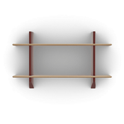 Rayonnage Mural Shelves Vitra Japanese Red / Natural Solid Oak 