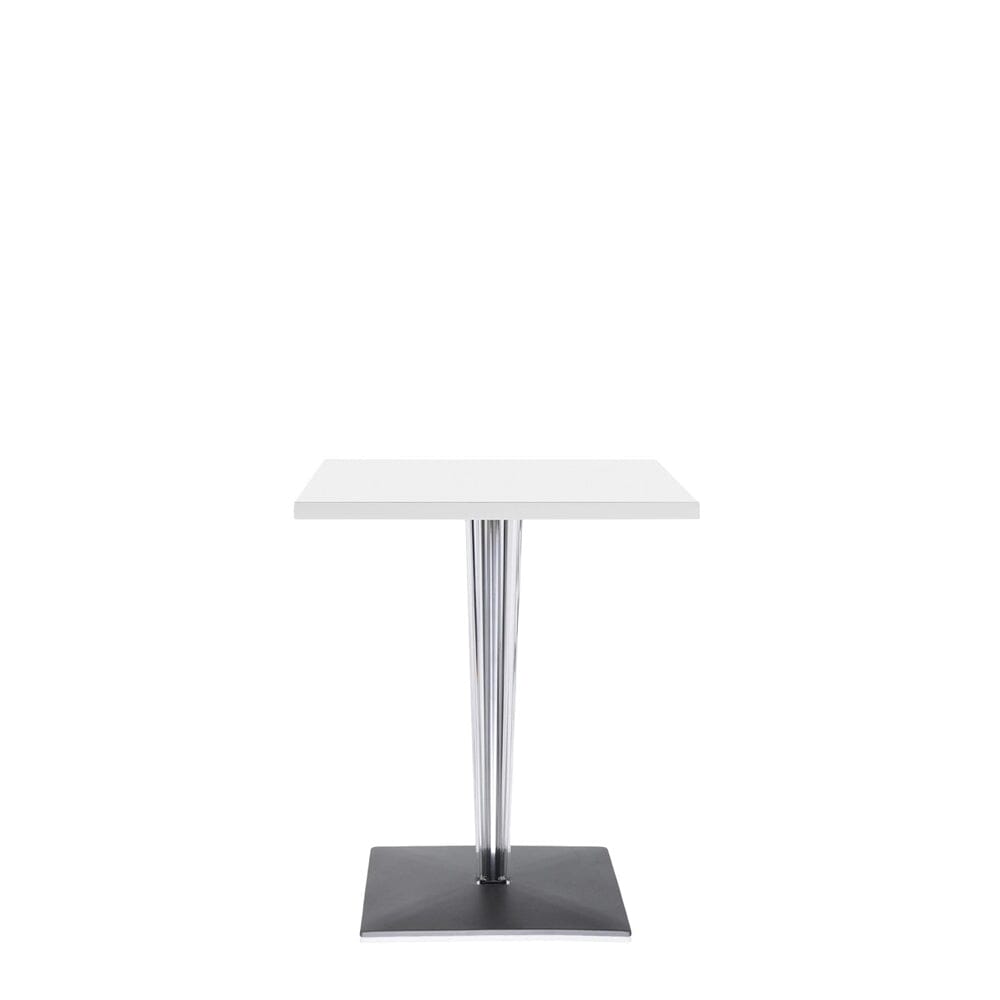 Top Top Indoor Table table Kartell 23.6" Square Pleated-Leg & Square Base/White Square Top 